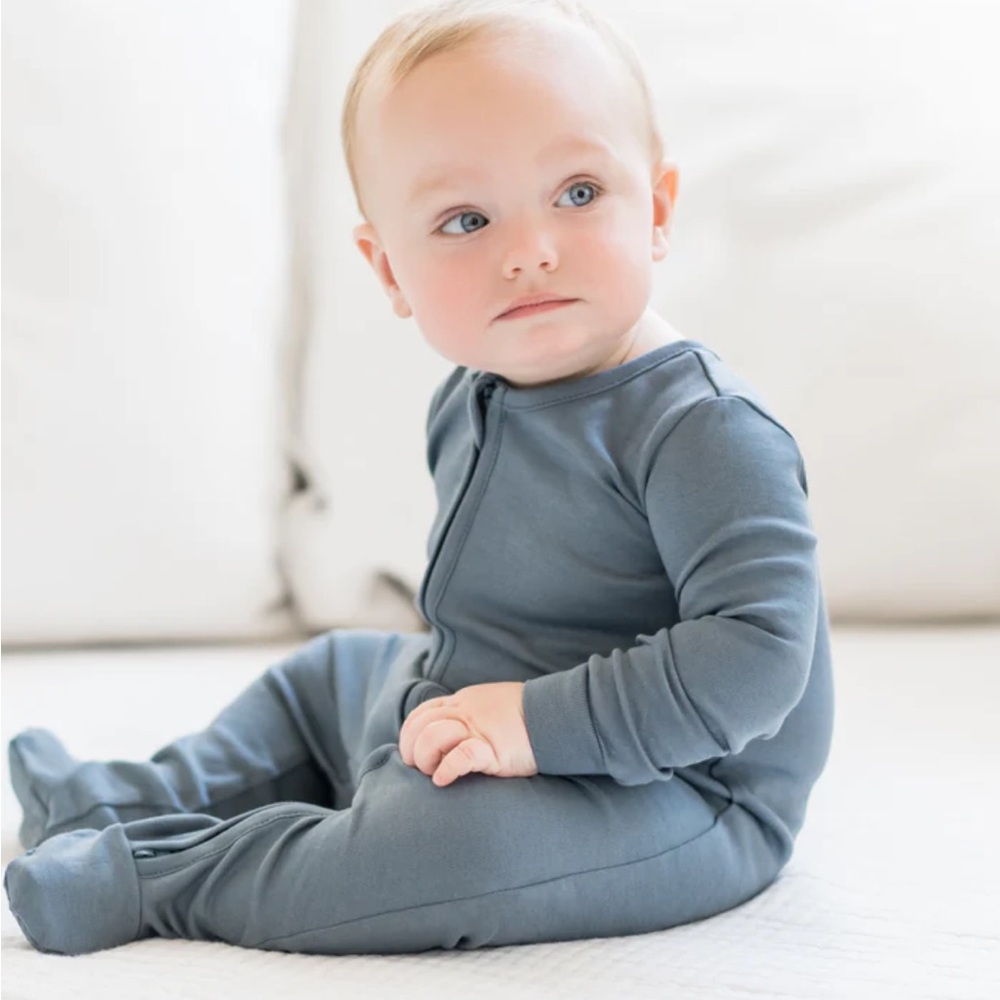 Colored Organics Peyton Onesie in Harbor - 0-3 Mo